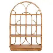 Perseus - Etagère en bois de manguier et rotin L128