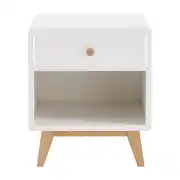 Sweet - Table de chevet vintage 1 tiroir blanche