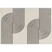 Tapis Scandinave Moderne Blanc/Noir 152x213