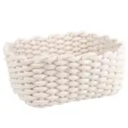 Corbeille rectangulaire blanche 35x25x15