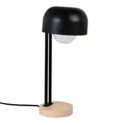 EDANA - Lampe industrielle en métal noir et bois
