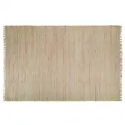 LODGE - Grand tapis tissé main en jute et coton à franges 250x350