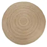 BRAGA - Tapis rond en jute tissé beige D250