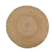 JONCASA - Tapis en jute tissé à franges D180
