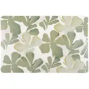FARON - Set de table en polypropylène motif feuilles vert et beige
