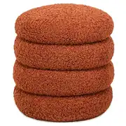 Pouf en bouclettes terracotta style scandinave