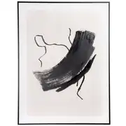 Mandy - Toile peinte abstraite noire et blanche, 60x80 cm