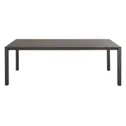 Square Garden - Table à manger de jardin en aluminium et verre trempé gris anthracite effet pierre  8 personnes L220