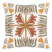 AZAD - Housse de coussin en coton brodé motif exotique multicolore imprimé 40x40