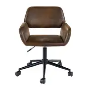 Chaise de bureau vintage en tissu suède réglable marron