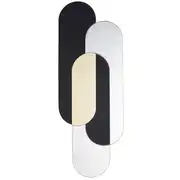 Déco murale en miroir et métal noir et doré 48x130