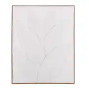 Toile peinte feuillage blanc 80x100