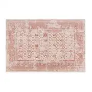 Kazam - Tapis tissé en polyester recyclé terracotta  à motif vintage