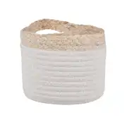 Blois - Panier à suspendre blanc et beige