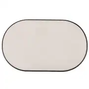 Will - Tapis ovale en vinyle beige imprimé et bordure noire