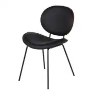 Luna - Chaise en suédine noire, bois de chêne et acier noir