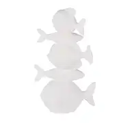 Marinara - Statuette poissons en céramique blanche H36