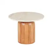 Misi - Bout de canapé en marbre et bois d'acacia