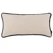 Molière - Coussin en velours écru et bordure noire 25x50