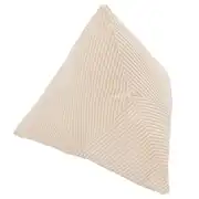 Picadily - Coussin berlingot en velours côtelé écru 37x37