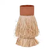 Rita - Vase en terre cuite et raphia H27