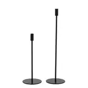 Bougeoirs en métal noir (x2)