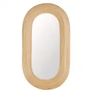 Amada - Grand miroir ovale en rotin sur pied 92x163