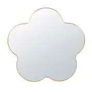 Flora - Miroir fleur en laiton doré 30x30