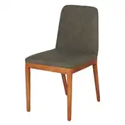Gala - Chaise verte et pieds en bois d'hévéa