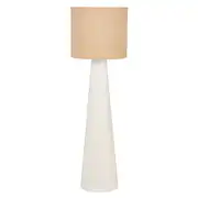 Bunga - Lampadaire en métal blanc et abat-jour en jute H151