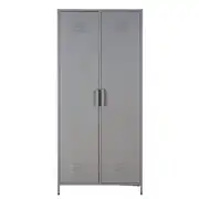 Loft - Dressing 2 portes en métal gris