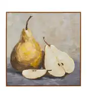 Suzanne - Toile nature morte imprimée et peinte multicolore 90x90