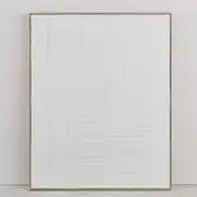 Tiana - Toile abstraite blanche à reliefs 88x110