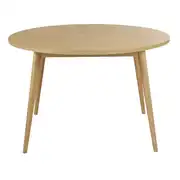 Origami - Table à manger ronde en chêne massif et placage chêne 4/6 personnes D120