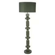 Aidone - Lampadaire en métal et abat-jour vert H157