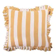 Avola - Coussin à volants en lin motifs à rayures 45x45